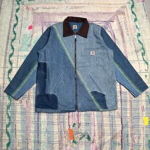 Custom upcycled carhartt detroit jacket XL